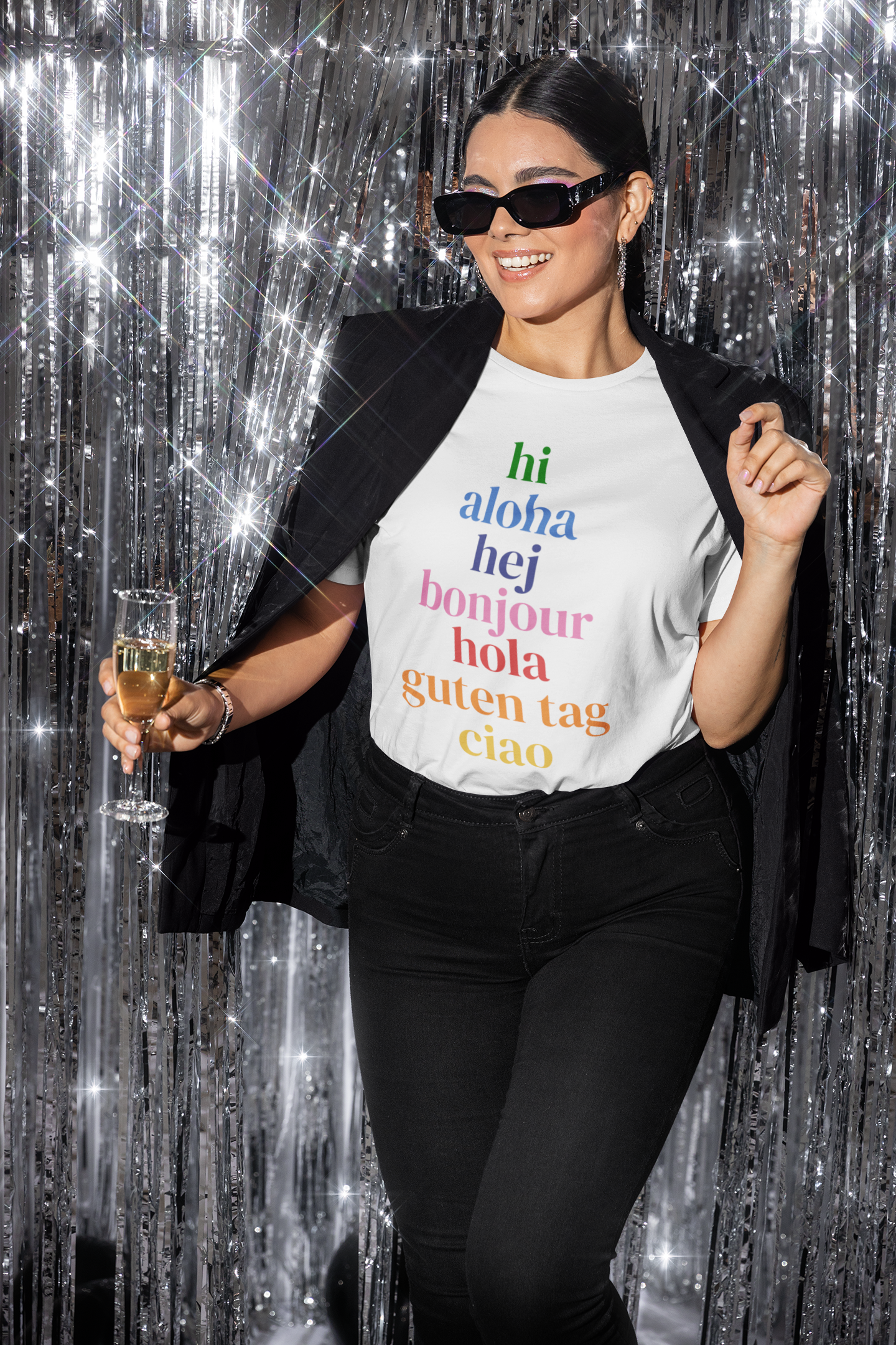 Bonjour, Hola, Ciao Tee – Women's Relaxed Fit | International Greetings Shirt