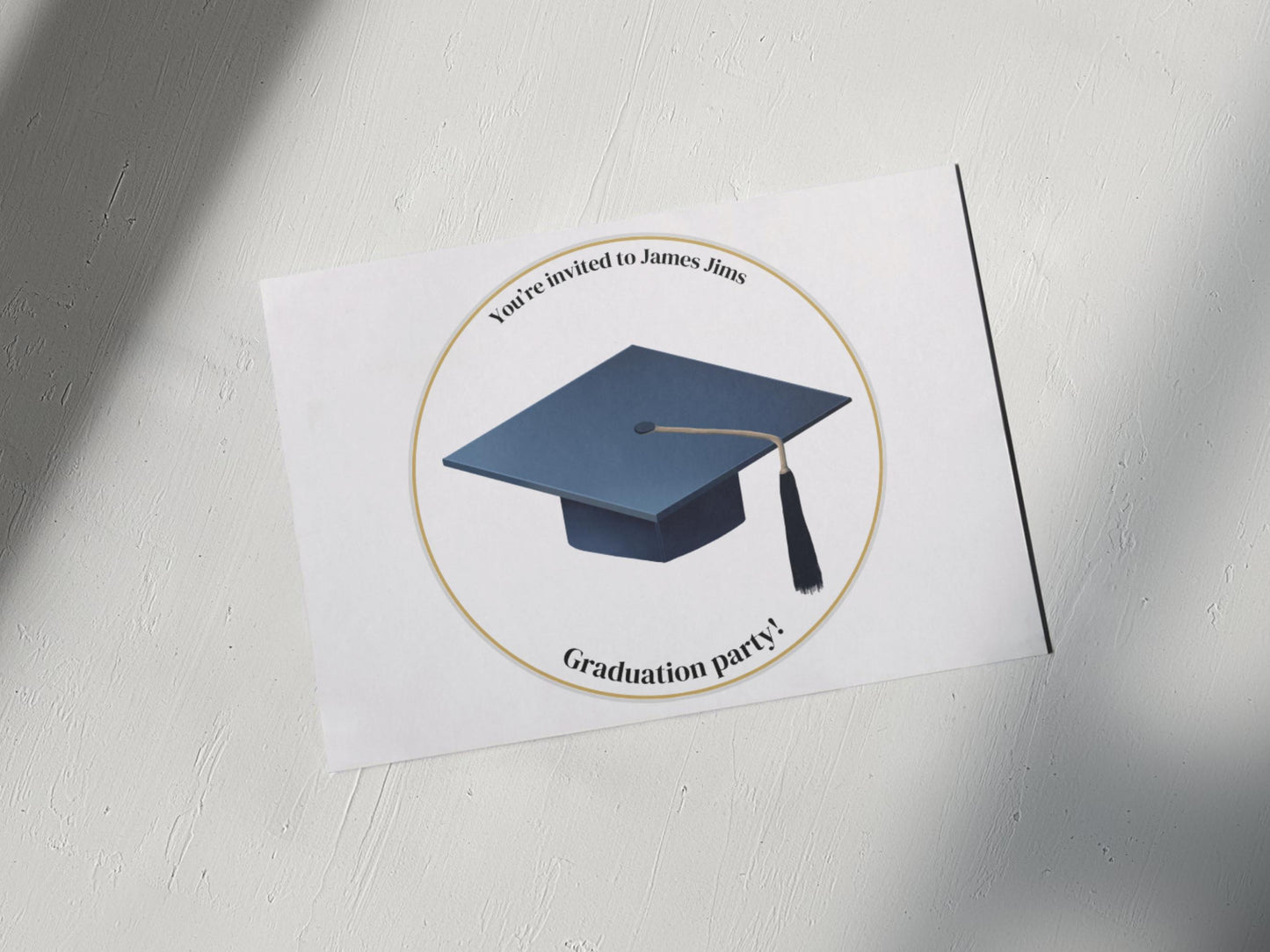 Traditional Graduation Invitation Canva Template | Classic Design with Graduation Cap | Printable Download for Ceremony or Party
