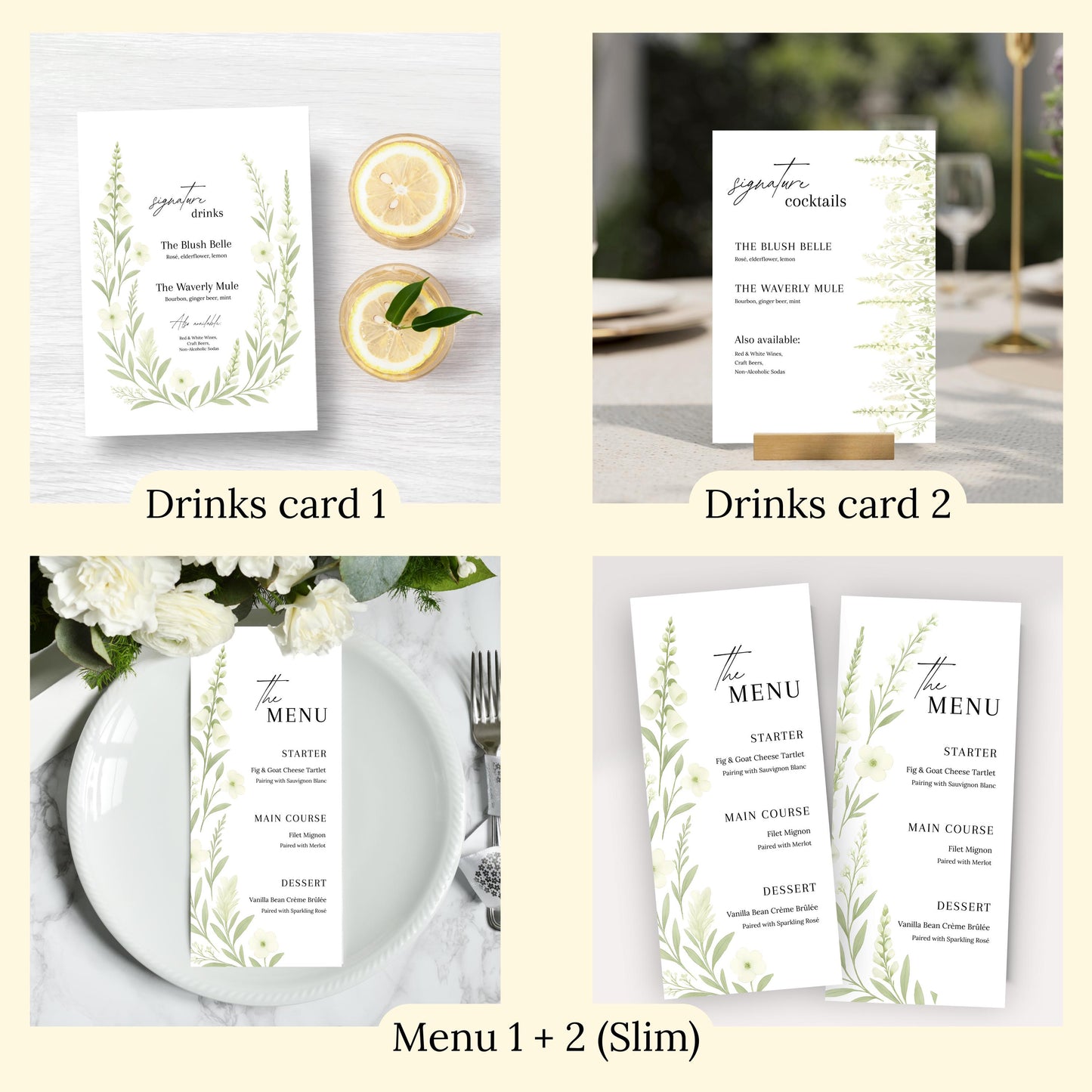 Wildflower Wedding Invitation Template | Printable Chic Floral Bundle | Elegant Design for Weddings | Wildflower Bundle | Iconic Collection
