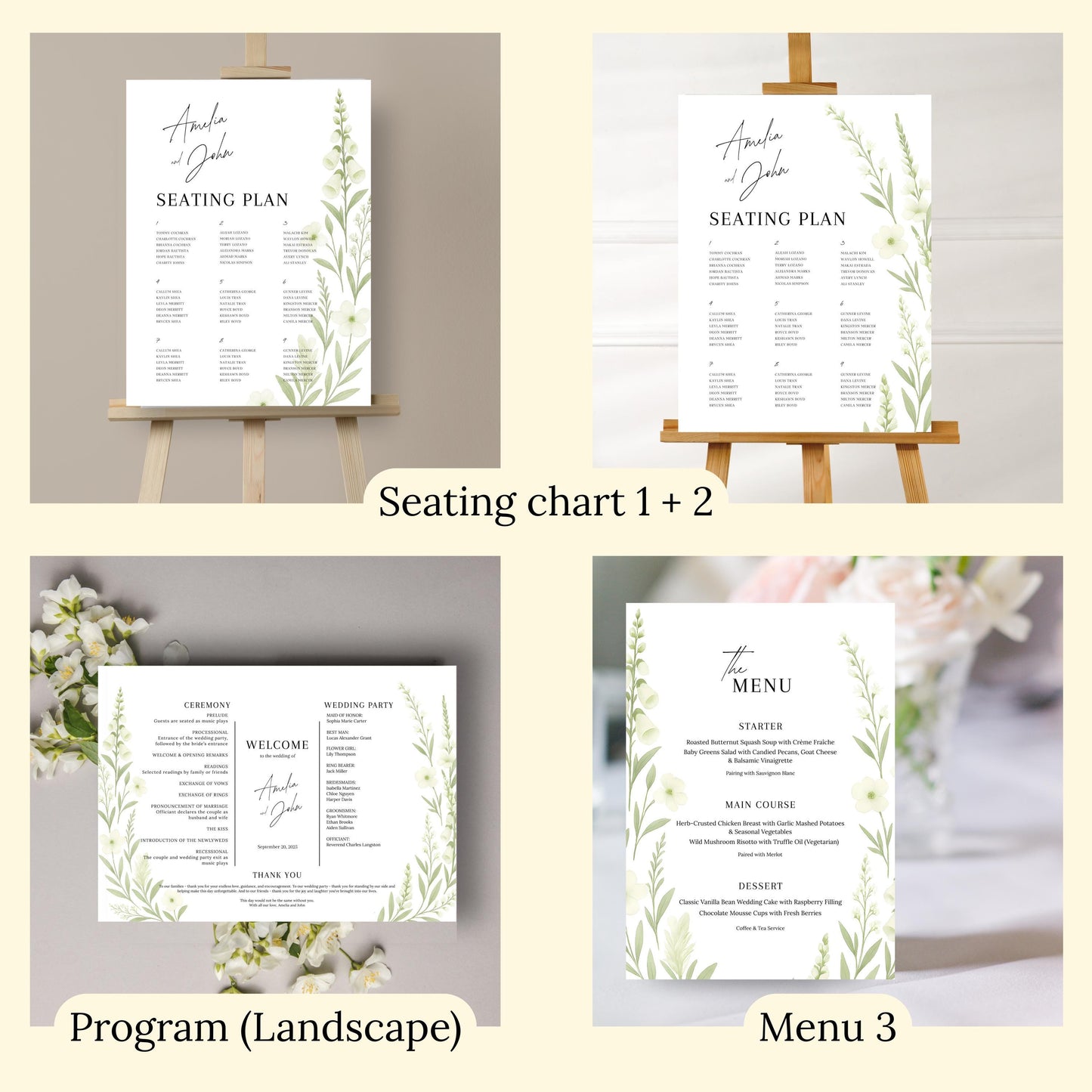 Wildflower Wedding Invitation Template | Printable Chic Floral Bundle | Elegant Design for Weddings | Wildflower Bundle | Iconic Collection