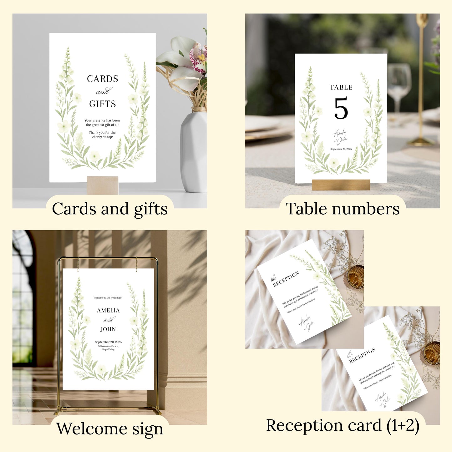 Wildflower Wedding Invitation Template | Printable Chic Floral Bundle | Elegant Design for Weddings | Wildflower Bundle | Iconic Collection