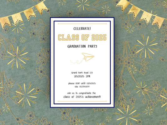Class of 2025 Graduation Invitation | Editable Modern Design | Instant Download