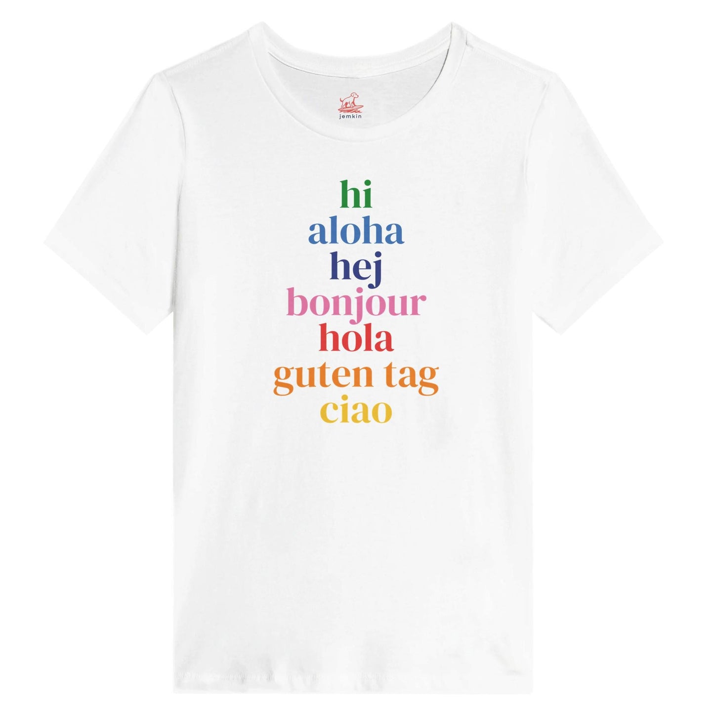 Bonjour, Hola, Ciao Tee – Women's Relaxed Fit | International Greetings Shirt