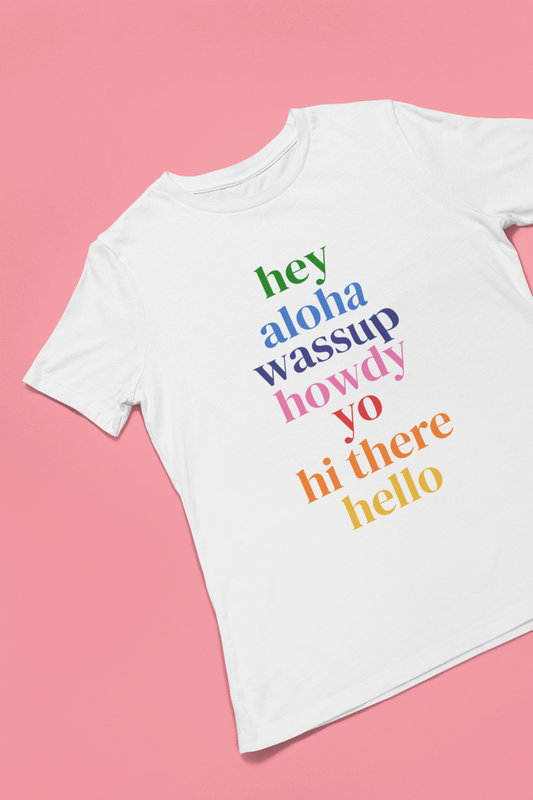Hello from the USA Tee – Women's Relaxed Fit | Fun & Colorful Greeting T-Shirt