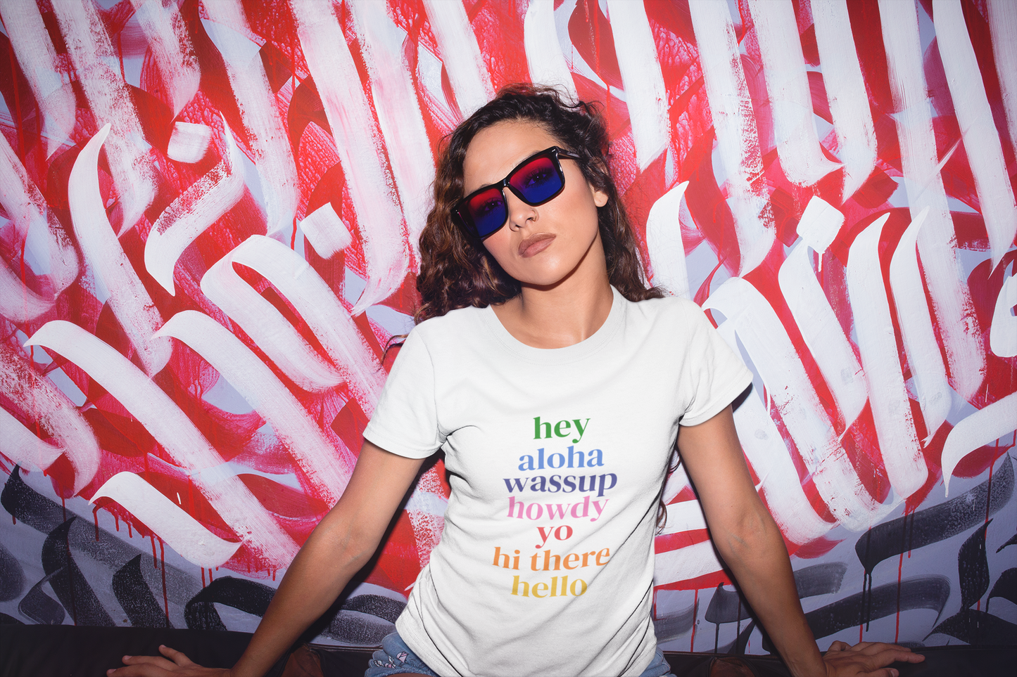 Hello from the USA Tee – Women's Relaxed Fit | Fun & Colorful Greeting T-Shirt