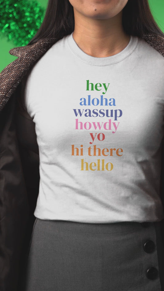 Hello from the USA Tee – Women's Relaxed Fit | Fun & Colorful Greeting T-Shirt