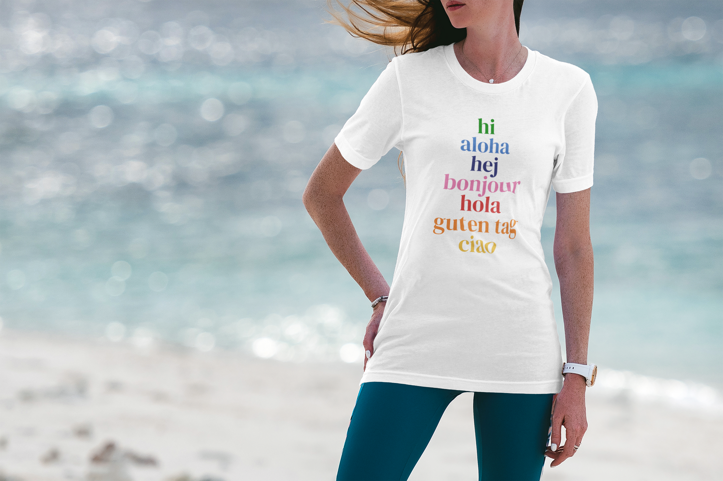 Bonjour, Hola, Ciao Tee – Women's Relaxed Fit | International Greetings Shirt